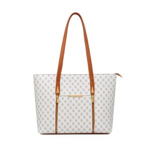 Bloom Tote Bag - White / Brown