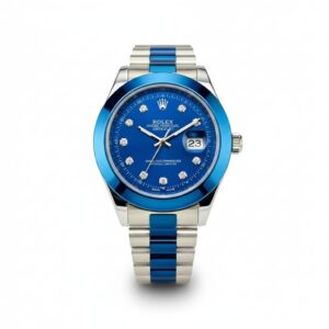 Rolex Two Tone Diamond Watch - Blue / Silver