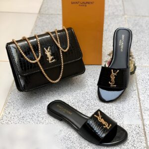 YSL Crossbody with Slippers - Black